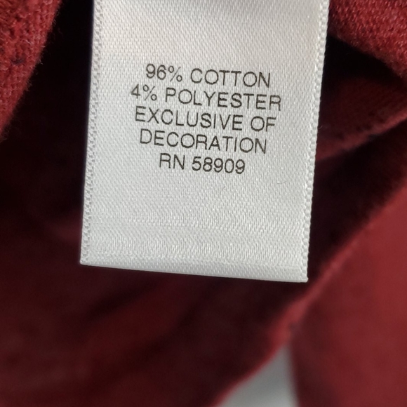 Daniel Cremieux red speckled long sleeve pull on crew neck shirt size Large - Picture 4 of 8